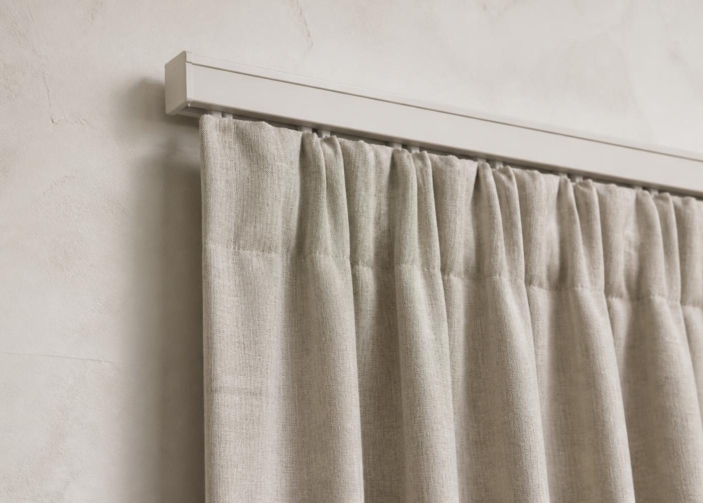 Detail of a curtain track